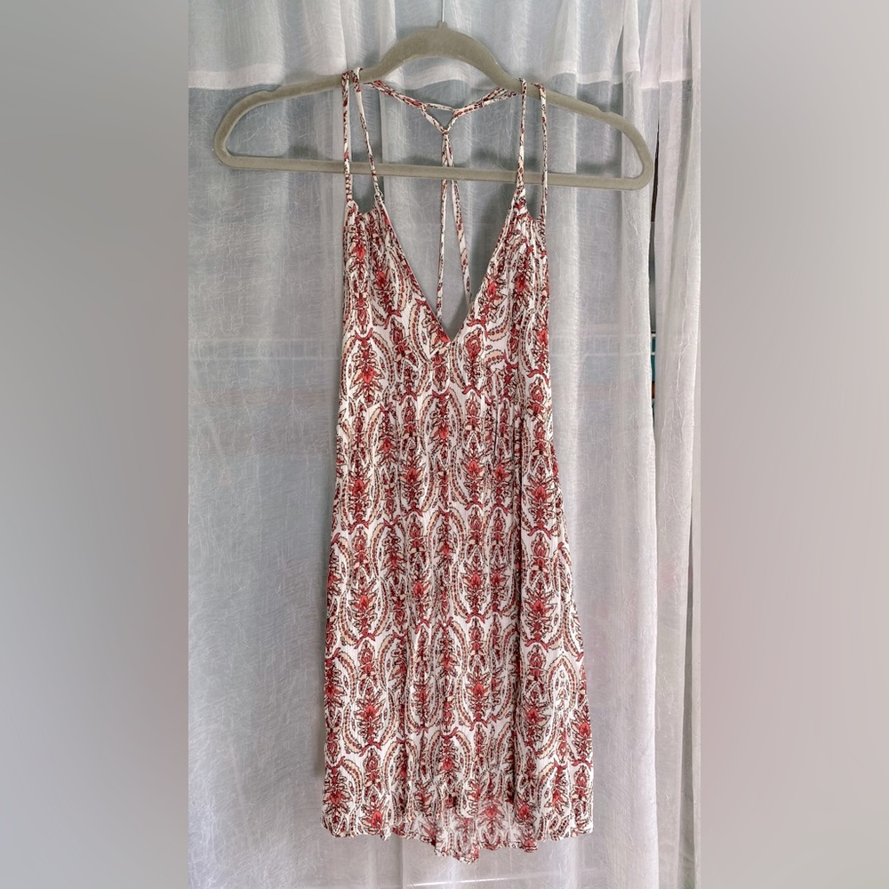 Pink Paisley En Crème Open Back Boutique Dress Size Small